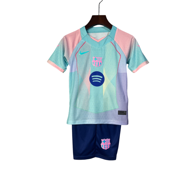 Barcelona Especial Verde Água 25/26 Mini Conjunto para Niños