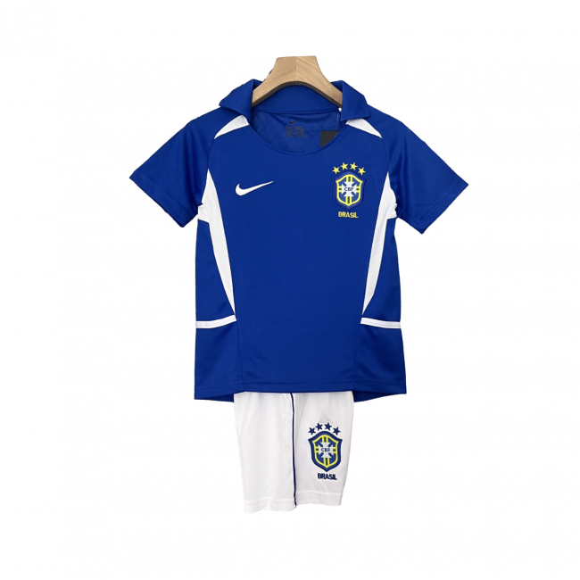 Brasil Away 2002 Mini Conjunto para Niños Retrô