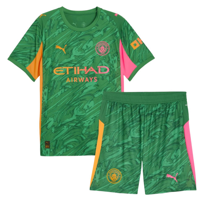 Manchester City Portero Verde 25/26 Mini Conjunto para Niños