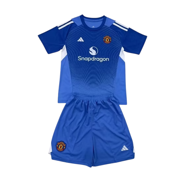 Manchester United Portero Azul 25/26 Mini Conjunto para Niños