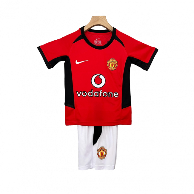 Manchester United Home 02/04 Mini Conjunto para Niños Retrô