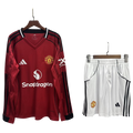Manchester United Home Manga Longa 25/26 Mini Conjunto para Niños