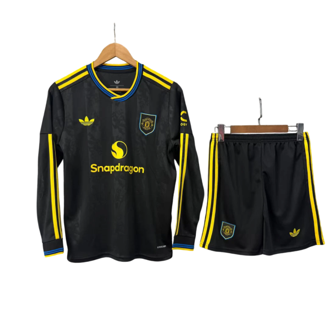 Manchester United Third Manga Longa 25/26 Mini Conjunto para Niños