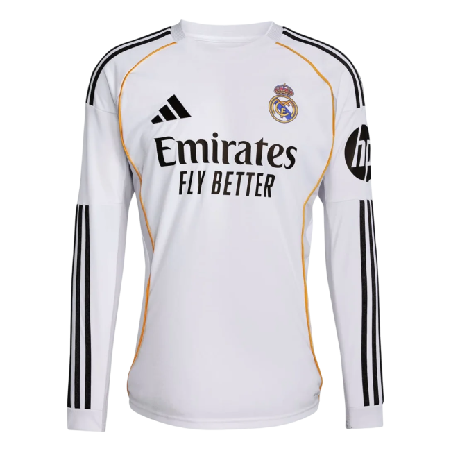 Real Madrid Home Manga Longa 25/26 Mini Conjunto para Niños